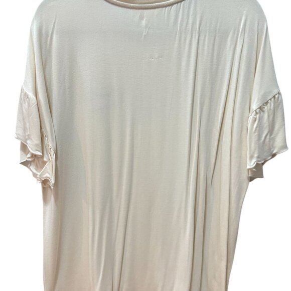 Bouquet Floral Heart-Print Tee Matilda Jane XL NWT Ruffle Sleeves Cream Color - Picture 4 of 5